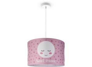 4061981188855 - Deckenlampe Kinderzimmer Pendelleuchte Baby Lampenschirm Stoff Rund Sterne Pendelleuchte - Weiß Design 2 (Ø455 cm) - Paco Home