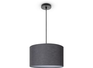 4061981188930 - Deckenleuchte Wohnzimmer Pendelleuchte Esstisch Esszimmerlampe E27 Uni Stoff Pendelleuchte - Schwarz Schwarz (Ø38 cm) - Paco Home