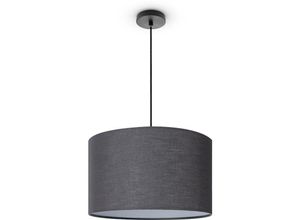 4061981188947 - Deckenleuchte Wohnzimmer Pendelleuchte Esstisch Esszimmerlampe E27 Uni Stoff Pendelleuchte - Schwarz Schwarz (Ø455 cm) - Paco Home