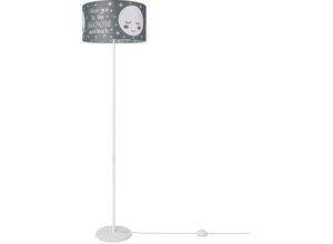 4061981189098 - Paco Home Stehlampe Kinderlampe Kinderzimmer Stehleuchte Lampenschirm Sterne Mond Design 1 (Ø38 cm) Stehleuchte Einbein - Weiß