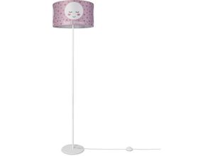 4061981189104 - Stehlampe Kinderlampe Kinderzimmer Stehleuchte Lampenschirm Sterne Mond Design 2 (Ø38 cm) Stehleuchte Einbein - Weiß - Paco Home