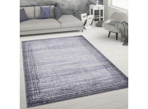 4061981189920 - Teppich Wohnzimmer Kurzflor Abstrakter Used-Look Vintage Stil Modern 80x300 cm Grau - Paco Home