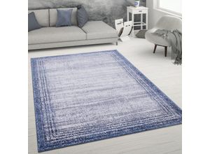 4061981190049 - Teppich Wohnzimmer Kurzflor Abstrakter Used-Look Vintage Stil Modern 60x100 cm Blau - Paco Home