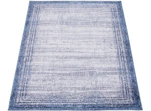 4061981190087 - Teppich Catania 842 Teppiche Gr B L 160 cm x 220 cm 13 mm 1 St blau Esszimmerteppiche Kurzflor meliert modernes Design mit Bordüre