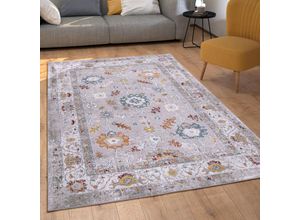 4061981190339 - Teppich Wohnzimmer Kurzflor Orient Muster Ornamente Vintage 80x150 cm Bunt 3 - Paco Home