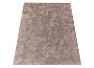 4061981191756 - Teppich Wohnzimmer Kunstfell Shaggy Hochflor Waschbar In Waschmaschine Soft Uni Beige Taupe 120x170 cm - Paco Home