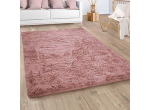 4061981191985 - Hochflor Teppich Wohnzimmer Fellteppich Kunstfell Flauschig Rutschfest Rose Braun 80 cm Rund - Paco Home