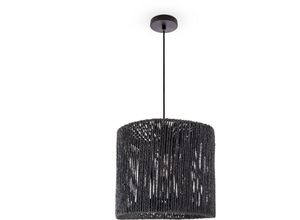 4061981192487 - Pacohome - Paco Home Pendelleuchte Esstisch Papier Boho Hängelampe Esszimmer Lampe E27 Rattan Pendelleuchte - Schwarz Schwarz (Ø33cm)