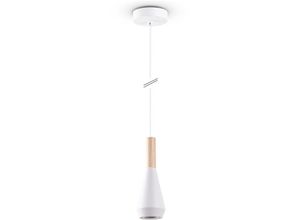 4061981193590 - Pacohome - Paco Home Pendelleuchte Esstisch Lampe Küche Wohnzimmer Lampenschirm Stahl Holz GU10 Weiß Ø9cm