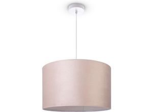 4061981194252 - Pendelleuchte Stehleuchte Dreibein Wohnzimmer Lampenschirm Velours Unifarben E27 Pendelleuchte - Weiß Beige Weiß (Ø455 cm) - Paco Home