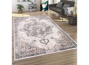 4061981196812 - Teppich Wohnzimmer Kurzflor Orient Muster Vintage Stil Moderne Ornamente Bordüre 80x300 cm Grau 7 - Paco Home