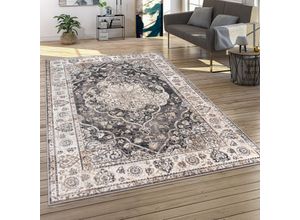 4061981196935 - Teppich Wohnzimmer Kurzflor Orient Muster Vintage Stil Moderne Ornamente Bordüre 60x100 cm Grau 5 - Paco Home