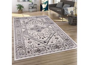 4061981197017 - Teppich Wohnzimmer Kurzflor Orient Muster Vintage Stil Moderne Ornamente Bordüre 80x150 cm Grau 4 - Paco Home