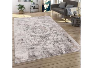 4061981197208 - Paco Home - Teppich Wohnzimmer Kurzflor Orient Muster Vintage Stil Moderne Ornamente Bordüre 240x330 cm Grau 2