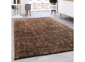 4061981199578 - Teppich Wohnzimmer Flachgewebe Modern Sisal Muster Einfarbig Pastell Fransen 60x100 cm Beige - Paco Home