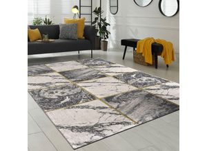 4061981200199 - Teppich Wohnzimmer Kurzflor Moderne Vintage Marmor Optik Used Look Grau Weiß 160 cm Rund - Paco Home 4061981200199 - Teppich Wohnzimmer Kurzflor Moderne Vintage Marmor Optik Used Look Grau Weiß 160 cm Rund - Paco Home