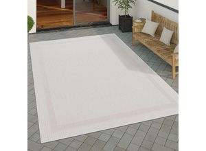 4061981201448 - Paco Home - Outdoor Teppich Wetterfest Balkon Terrasse Küche Modern Geometrische Muster 160x220 cm Weiß