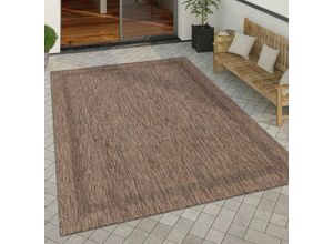4061981202155 - Paco Home - Outdoor Teppich Wetterfest Balkon Terrasse Küche Modern Geometrische Muster 80x150 cm Braun