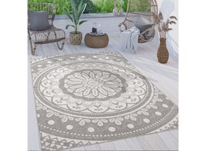 4061981202704 - Paco Home - Outdoor Teppich Wetterfest Wohnzimmer Küchenteppich Balkon Orient Marokkanisch Grau 120x160 cm