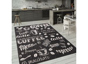 4061981203268 - Paco Home Outdoor Teppich Wetterfest Balkon Küche Modernes Muster Mit Schriftzug 80x150 cm Anthrazit 3