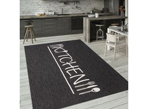4061981203954 - Paco Home - Outdoor Teppich Wetterfest Balkon Küche Modernes Muster Mit Schriftzug 60x100 cm Anthrazit 2