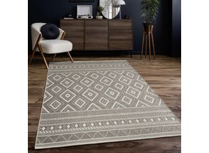 4061981204531 - Teppich Vermont 184 Teppiche Gr B L 200 cm x 280 cm 4 mm 1 St beige (sand) Esszimmerteppiche Flachgewebe modernes Design mit Rauten gesteift Outdoor geeignet