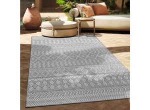 4061981205231 - Paco Home - In-& Outdoor Teppich Balkon Terrasse Küchenteppich Modernes Boho Ethno Muster 80x150 cm Grau 3