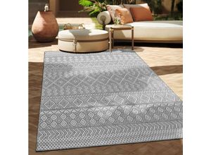 4061981205248 - Paco Home - In-& Outdoor Teppich Balkon Terrasse Küchenteppich Modernes Boho Ethno Muster 80x250 cm Grau 3