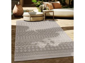 4061981205415 - Paco Home - In-& Outdoor Teppich Balkon Terrasse Küchenteppich Modernes Boho Ethno Muster 133x190 cm Beige 3