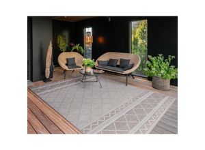 4061981205583 - Paco Home - In-& Outdoor Teppich Balkon Terrasse Küchenteppich Modernes Boho Ethno Muster 200x280 cm Beige 4