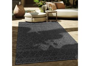 4061981205675 - Paco Home In-& Outdoor Teppich Balkon Terrasse Küchenteppich Modernes Boho Ethno Muster 60x100 cm Anthrazit 2