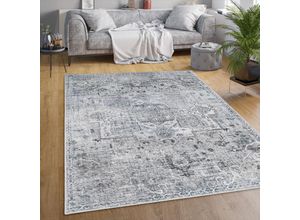 4061981206559 - Teppich Wohnzimmer Flachgewebe Orient Marokkanisch Ornamente Vintage Waschbar 60x100 cm Grau 3 - Paco Home