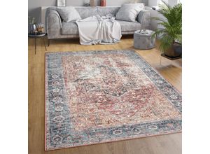 4061981206894 - Teppich Wohnzimmer Flachgewebe Orient Marokkanisch Ornamente Vintage Waschbar 160x220 cm Bunt 3 - Paco Home