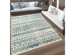 4061981209208 - Paco Home - Outdoor Teppich Wetterfest Balkon Küche Skandinavisch Geometrisch 3D Türkis 60x100 cm