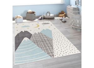 4061981209369 - Kinderteppich Teppich Kinderzimmer Junge Mädchen Modern Berge Sterne Wolken Blau 120x160 cm - Paco Home