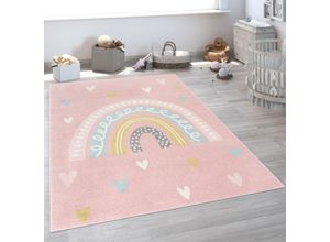 4061981209567 - Paco Home - Kinderteppich Teppich Kinderzimmer Mädchen Jungs Verschiedene Motive Und Größen 120x160 cm Rosa Weiß