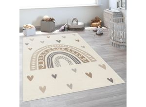 4061981209697 - Kinderteppich Nino 887 Teppiche Gr B L 200 cm x 280 cm 13 mm 1 St beige Kinder Kinderzimmerteppiche Kurzflor Spielteppich Motiv Regenbogen & Herzen Kinderzimmer