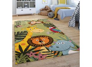 4061981211829 - Kinderteppich Teppich Kinderzimmer Junge Mädchen Modern Tiere Dschungel Grün 80x150 cm - Paco Home