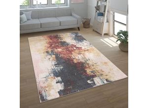 4061981213519 - Teppich Wohnzimmer Schlafzimmer Kurzflor Modern Abstraktes Vintage Muster 120x160 cm Bunt - Paco Home