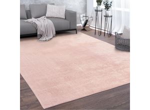 4061981214783 - Paco Home - Teppich Kurzflor-Teppich Für Wohnzimmer Super Soft Weich Waschbar In Rosa 200 cm Quadrat