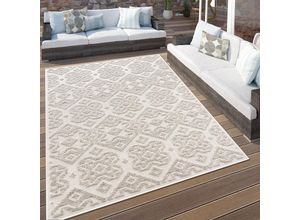 4061981215384 - Paco Home - Outdoor Teppich Wetterfest Balkon Küche Skandinavisch Geometrisch 3D Creme 80x250 cm