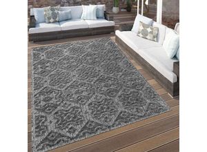4061981215520 - Paco Home - Outdoor Teppich Wetterfest Balkon Küche Ornamente Modern Geometrisch Anthrazit 160 cm Rund