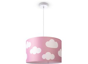 4061981215759 - Paco Home - Deckenlampe Kinderzimmer Pendelleuchte Baby Lampenschirm Stoff Rund Sterne Pendelleuchte - Weiß Design 11 (Ø455 cm)