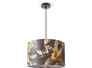 4061981215827 - Deckenlampe Wohnzimmer Lampe Esstisch Pendelleuchte Blumen Palmen Deko E27 Pendelleuchte - Schwarz Design 6 (Ø455 cm) - Paco Home