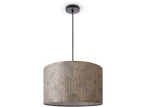 4061981215872 - Deckenlampe Wohnzimmer Pendelleuchte Esstisch Lampenschirm Stoff Modern Abstrakt Pendelleuchte - Schwarz Design 9 (Ø455 cm) - Paco Home