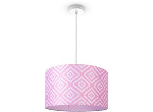 4061981215902 - Paco Home Deckenlampe Lampenschirm Stoff Pendelleuchte E27 Hängeleuchte Schlafzimmer Rund Pendelleuchte - Weiß Design 8 (Ø455 cm)