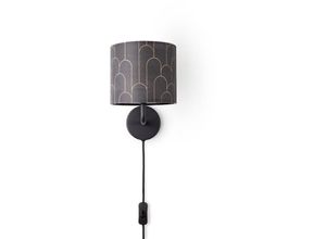 4061981216756 - Paco Home - Tischlampe Nachttisch Stoffschirm Wandleuchte Wohnzimmer Tischleuchte Vintage Wandleuchte - Schwarz Design 5 (Ø18 cm)