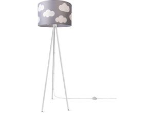 4061981216893 - Stehlampe Kinderlampe Kinderzimmer Stehleuchte Lampenschirm Sterne Mond Design 9 (Ø455 cm) Stehleuchte Dreinbein - Weiß - Paco Home