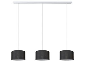 4061981217258 - Pendellampe Wohnzimmer Deckenleuchte Stoff Lampenschirm Modern Einfarbig Rund Schwarz (Ø28cm) Pendelleuchte-Weiß - Typ 2 - Paco Home