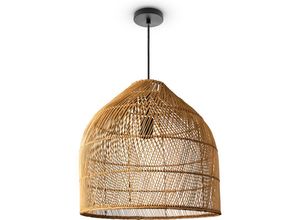 4061981217524 - Pendelleuchte Wohnzimmer Boho Korbleuchten Pendellampe Rattan Hängeleuchte Natur (Ø44 cm) Pendelleuchte - Typ 1 - Paco Home